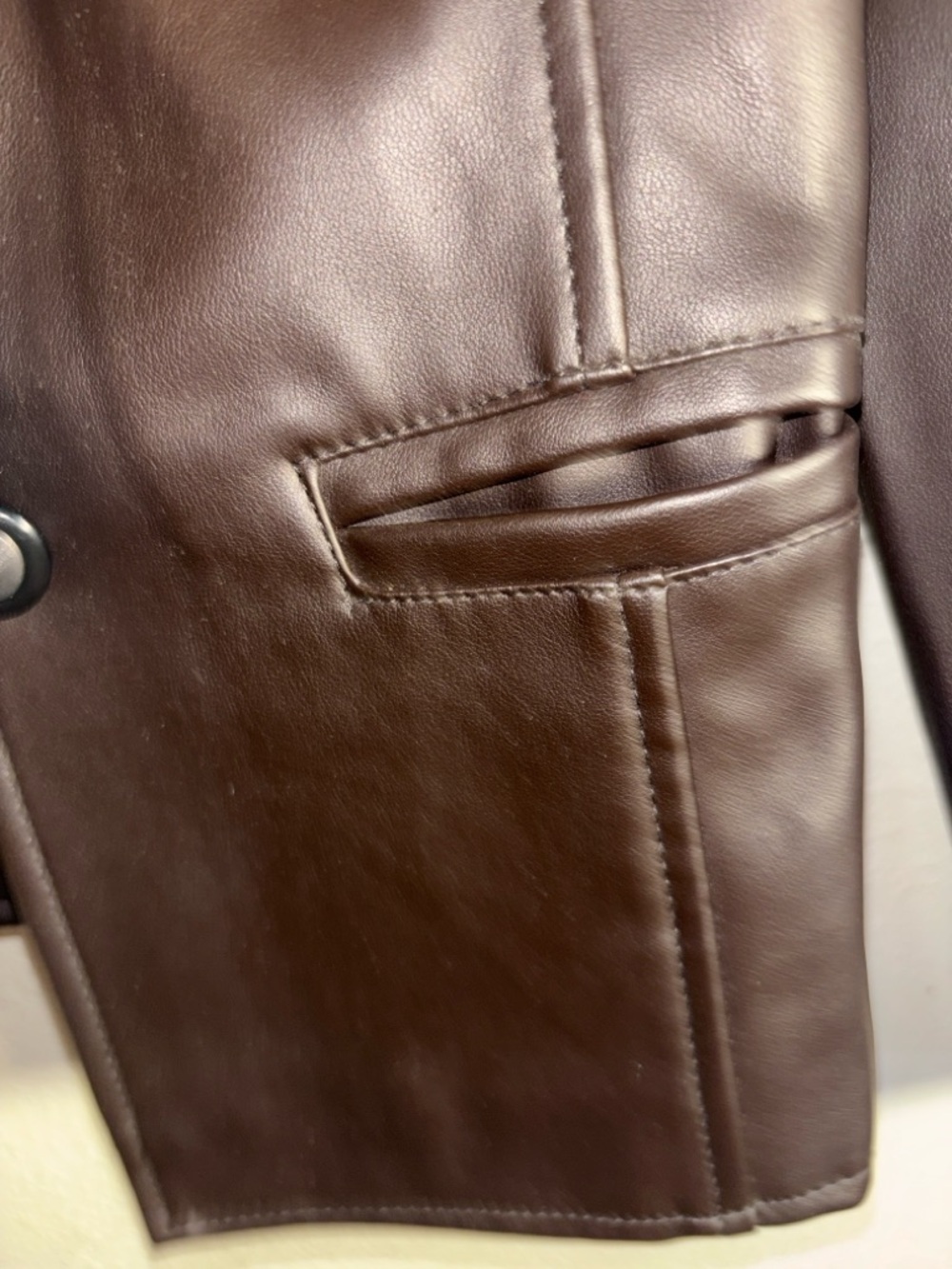 Emporio Armani Dark Brown Leather Jacket - Tailored Blazer Style - Picture 8 of 14